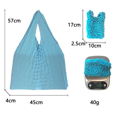 Expansion Fold Pleated Flexible Stretch Mini Bag Large Capacity Bubble Elastic Portable Shopping Handbag Tote